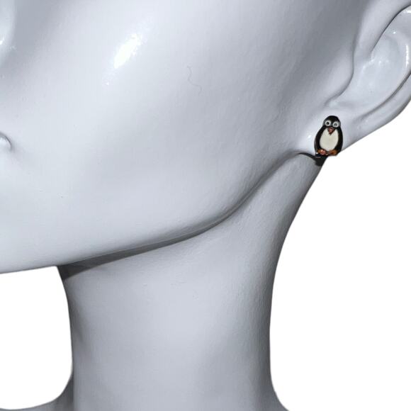 Vintage Penguin Post Earrings - Picture 1 of 6